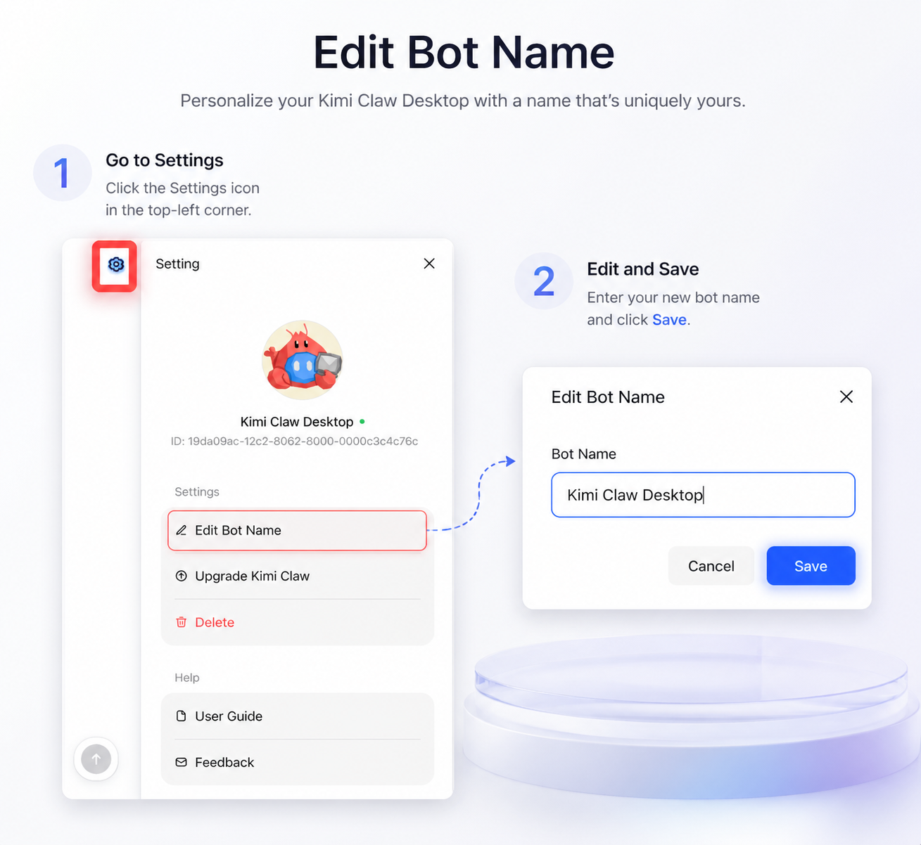 Kimi Claw Desktop settings page
