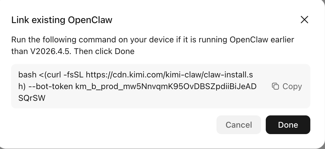 Link existing OpenClaw