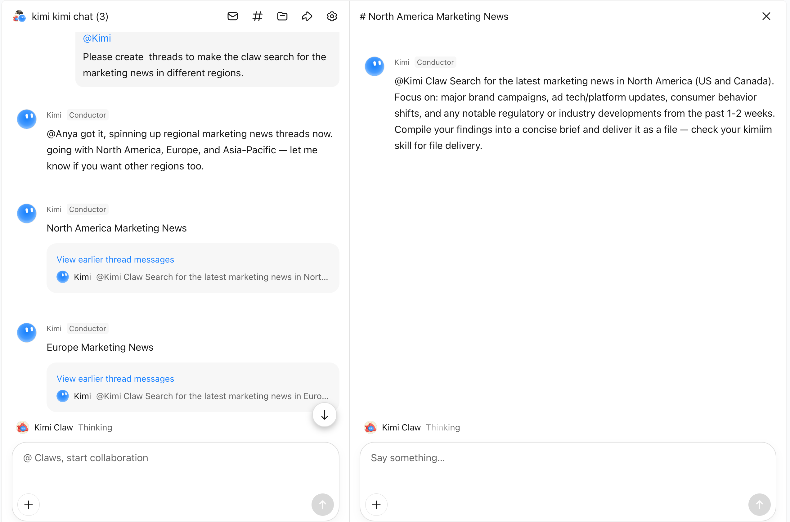 Thread2 view in group chat