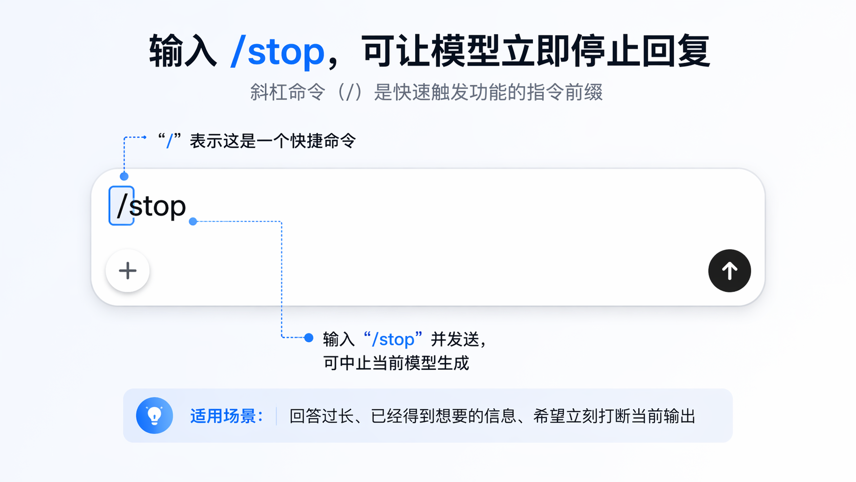 使用 /stop 打断