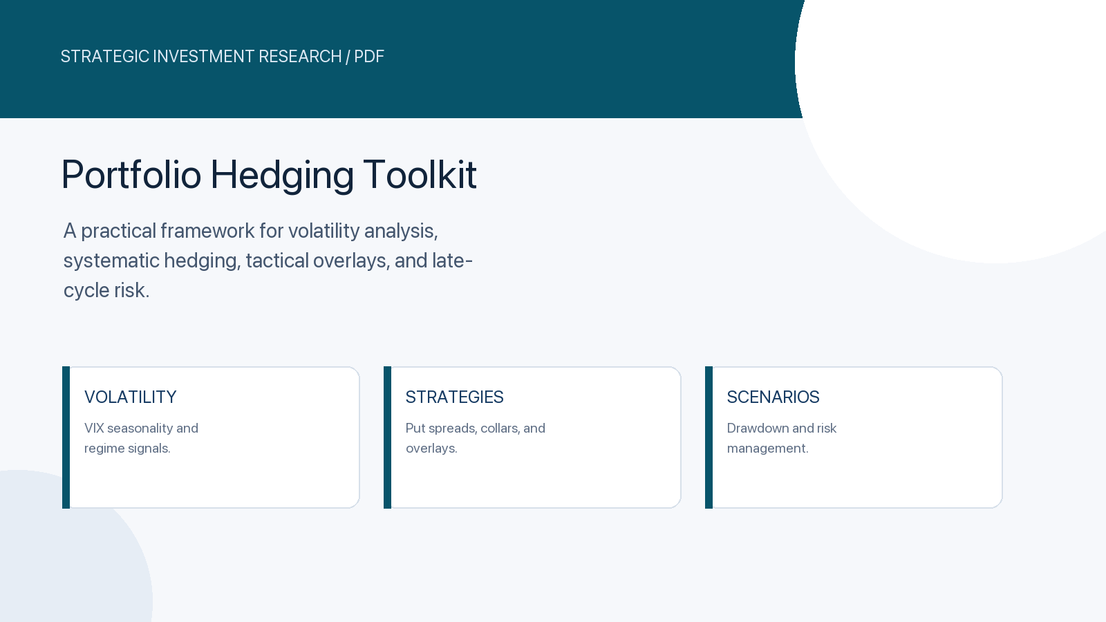 Portfolio Hedging Toolkit
